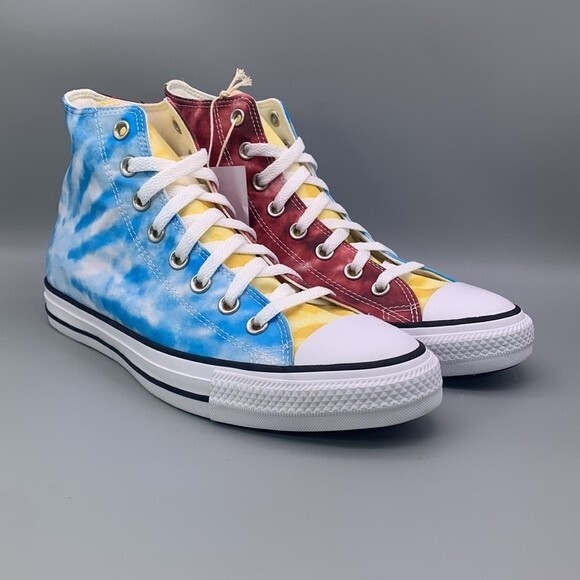 Converse Chuck Taylor All Star Hi 'Tie Dye Color-Block' Men's Sneaker  - Size: 9 - Picture 8 of 15